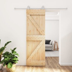vidaXL Posuvné dvere so sadou kovania 70x210 cm borovicový masív