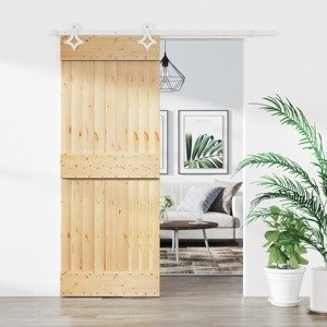 vidaXL Posuvné dvere so sadou kovania 80x210 cm borovicový masív