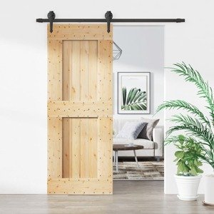 vidaXL Posuvné dvere so sadou kovania 80x210 cm borovicový masív
