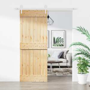 vidaXL Posuvné dvere so sadou kovania 80x210 cm borovicový masív