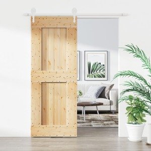 vidaXL Posuvné dvere so sadou kovania 80x210 cm borovicový masív
