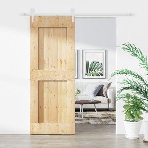 vidaXL Posuvné dvere so sadou kovania 80x210 cm borovicový masív