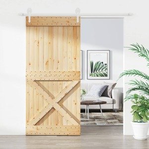 vidaXL Posuvné dvere so sadou kovania 95x210 cm borovicový masív