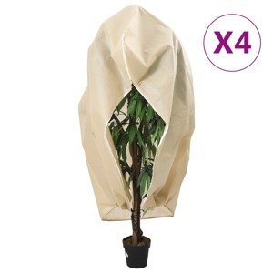 vidaXL Flísové kryty na rastliny so zipsom 4 ks 70 g/m² 3,93x3 m