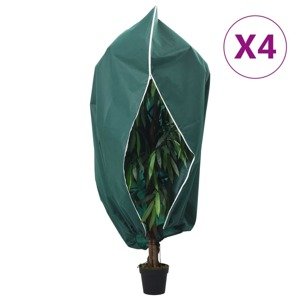 vidaXL Flísové kryty na rastliny so zipsom 4 ks 70 g/m² 3,93x3 m