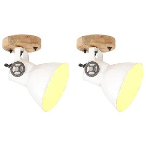 vidaXL Industriálne nástenné / stropné lampy 2 ks biele 20x25 cm E27
