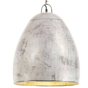 vidaXL Industriálna závesná lampa 25 W strieborná 42 cm okrúhla E27