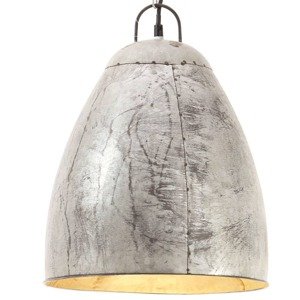 vidaXL Industriálna závesná lampa 25 W strieborná 32 cm okrúhla E27