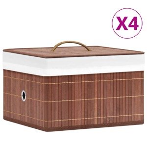 vidaXL Bambusové úložné boxy 4 ks hnedé