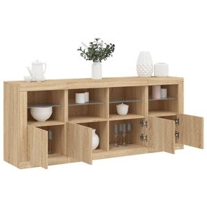 vidaXL Komoda s LED svetlami dub sonoma 163x37x67 cm