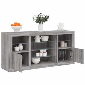 vidaXL Komoda s LED svetlami sivá sonoma 142,5x37x67 cm