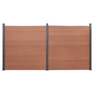 vidaXL Sada plotových panelov hnedá 353x186 cm WPC