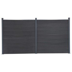 vidaXL Sada plotových panelov sivá 353x186 cm WPC