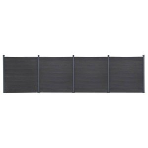 vidaXL Sada plotových panelov sivá 699x186 cm WPC