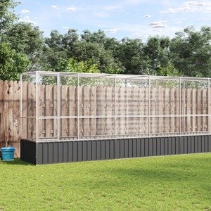 vidaXL Voliéra s nadstavcom strieborná 1250,5x107x212 cm oceľ