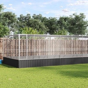 vidaXL Voliéra s nadstavcom strieborná 725x307x212 cm oceľ