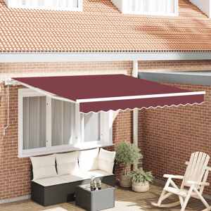 vidaXL Automaticky zaťahovacia markíza burgundská 300x250 cm