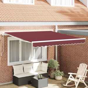 vidaXL Ručne zaťahovacia markíza vínová 300x250 cm