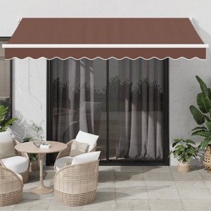 vidaXL Ručne zaťahovacia markíza hnedá 350x250 cm