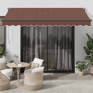 vidaXL Ručne zaťahovacia markíza hnedá 350x250 cm
