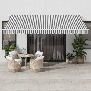 vidaXL Automaticky zaťahovacia markíza LED antracit a biela 450x350 cm