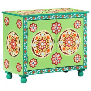 vidaXL Ručne maľovaná komoda rôznofarebná 70x35x60 cm masívne mangovníkové drevo