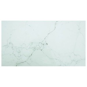 vidaXL Stolová doska, biela 120x65cm 8mm tvrdené sklo mramorový dizajn