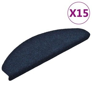 vidaXL Samolepiace nášľapy na schody 15 ks námornícke modré 65x21x4 cm vpichovaná textília