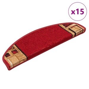 vidaXL Samolepiace nášľapy na schody 15 ks, červené 65x21x4 cm