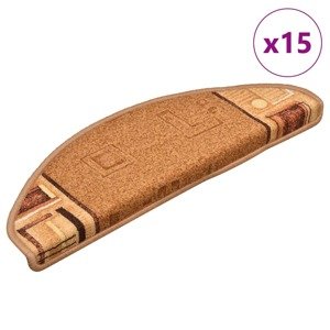 vidaXL Samolepiace nášľapy na schody 15 ks, béžové 65x21x4 cm