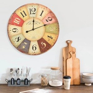 vidaXL Vintage nástenné hodiny 60 cm rôznofarebné
