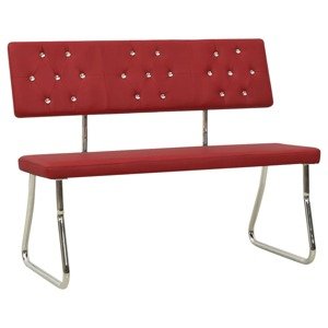 vidaXL Lavica 110 cm vínovo-červená umelá koža