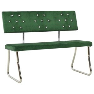 vidaXL Lavica 110 cm tmavo-zelená zamatová
