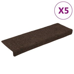 vidaXL Nášľapy na schody 15 ks vpichované 65x21x4 cm hnedé