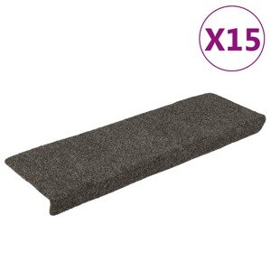 vidaXL Nášľapy na schody 15 ks, vpichované 65x21x4 cm, antracitové