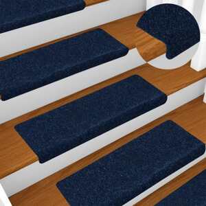 vidaXL Nášľapy na schody 15 ks 65x21x4 cm modré vpichovaná textília