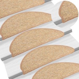vidaXL Samolepiace nášľapy na schody 15 ks bledohnedé 65x21x4 cm