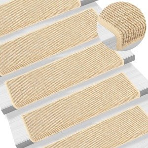 vidaXL Samolepiace nášľapy na schody vzhľad sisalu 15 ks 65x21x4 cm