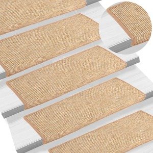 vidaXL Samolepiace nášľapy na schody 15 ks bledohnedé 65x21x4 cm