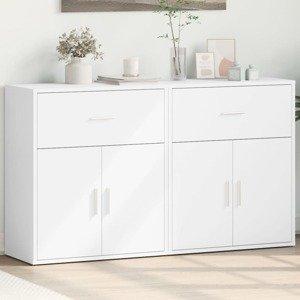 vidaXL Komody 2 ks biele 60x31x70 cm kompozitné drevo