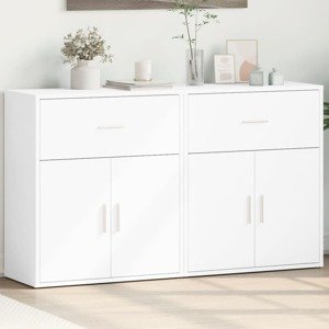 vidaXL Komody 2 ks biele 60x31x70 cm kompozitné drevo