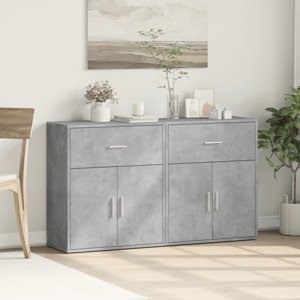 vidaXL Komody 2 ks betónovosivé 60x31x70 cm kompozitné drevo