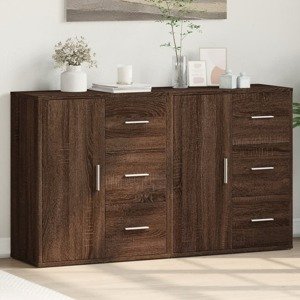 vidaXL Komody 2 ks hnedý dub 60x31x70 cm kompozitné drevo