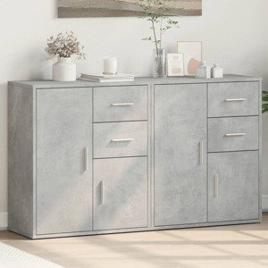vidaXL Komody 2 ks betónovosivé 60x31x70 cm kompozitné drevo