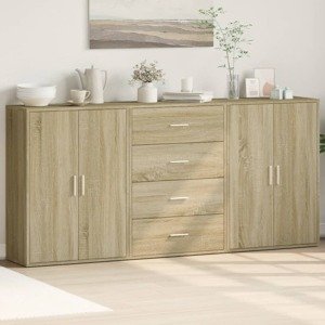 vidaXL Komody 3 ks dub sonoma 60x31x84 cm kompozitné drevo