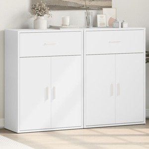 vidaXL Komody 2 ks biele 60x30x84 cm kompozitné drevo