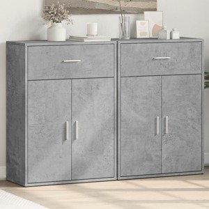 vidaXL Komody 2 ks betónovosivé 60x30x84 cm kompozitné drevo