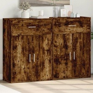 vidaXL Komody 2 ks dymový dub 60x30x84 cm kompozitné drevo