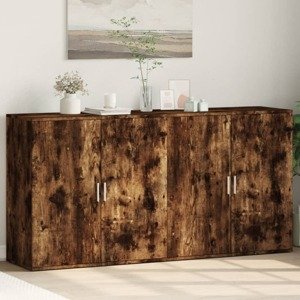 vidaXL Komody 2 ks dymový dub 79x38x80 cm kompozitné drevo