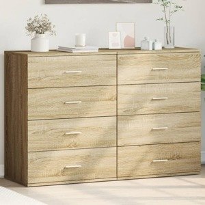vidaXL Komody 2 ks dub sonoma 60x39x80 cm kompozitné drevo